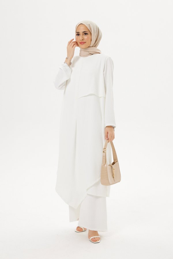 Hali 2 Piece Abaya - Off White