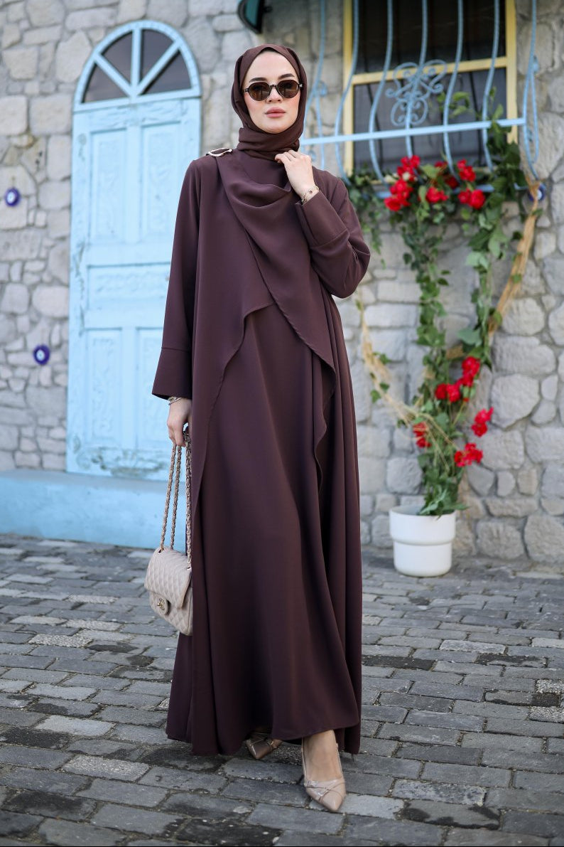 brown abaya dress Nur Bridal Gift Size:L: 10-12 or keep it casual BCBG MAXAZRIA $348 Fleur