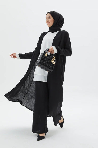 Modest 3 Piece Full Set Black Abaya from Turkista