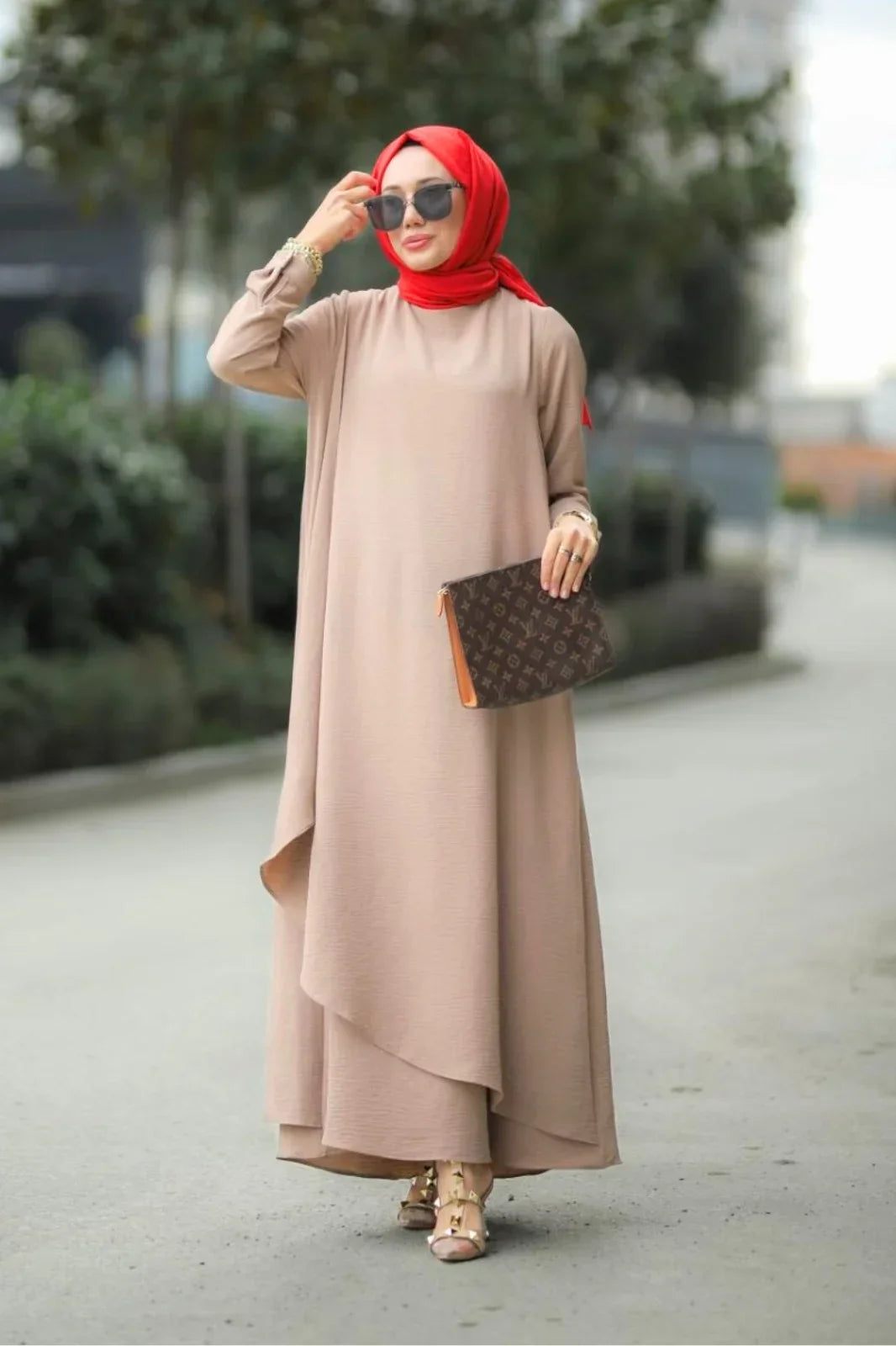 Stylish Sandy Brown Abaya Only at Turkista