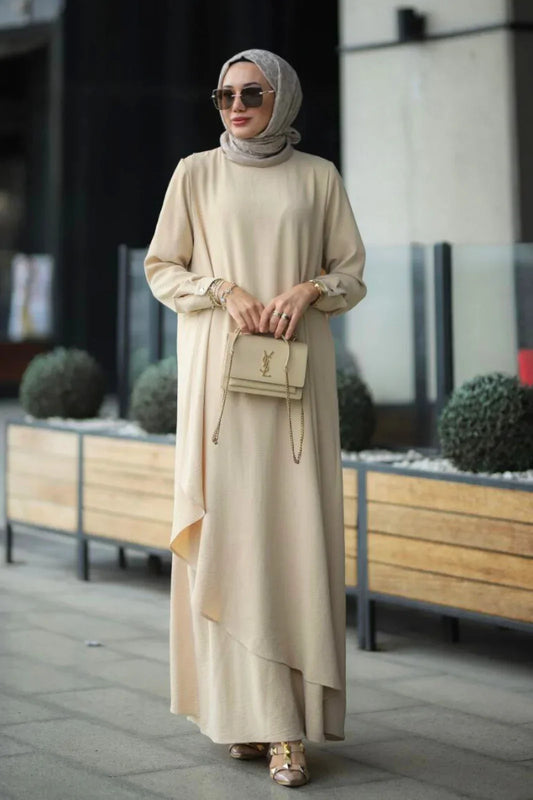 Stylish Beige Abaya Clothing for Modest Women