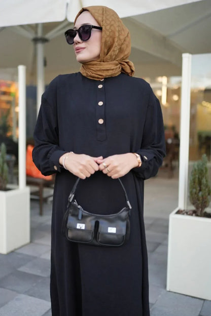 Elegent Black Abaya Travel Suit Turkista