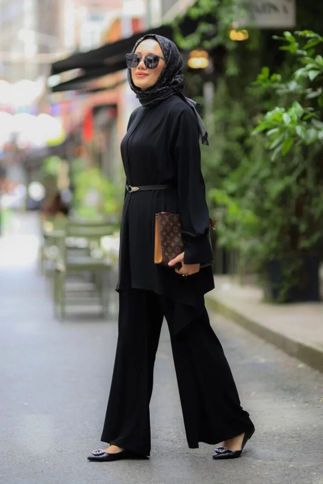 Modest Black Tunic Set