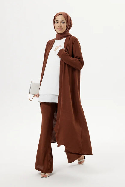 Step Up Your Style with Turkista's Full Set Coffee Brown Abaya