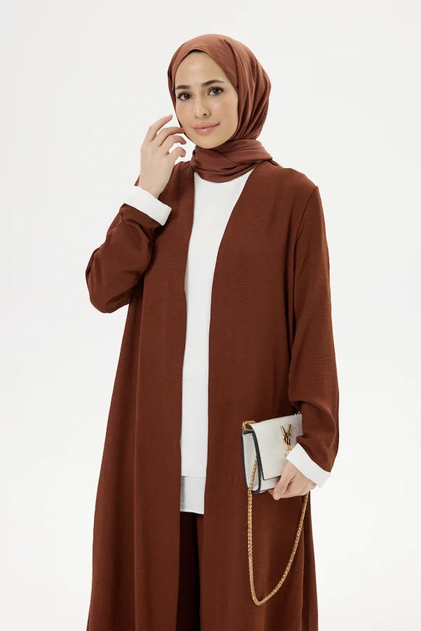 Step Up Your Style with Turkista's Full Set Coffee Brown Abaya