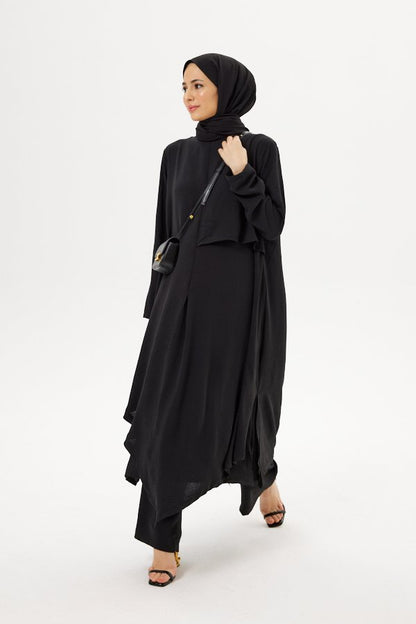 Two-Piece Black Abaya Travel Set Turkista