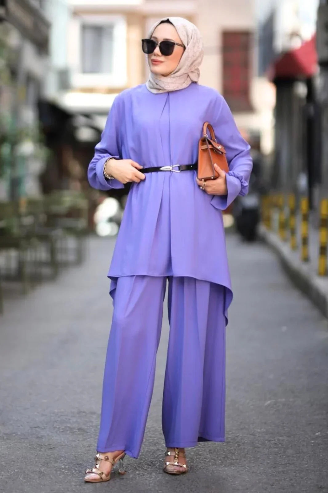 Purple Modest Tunic Set