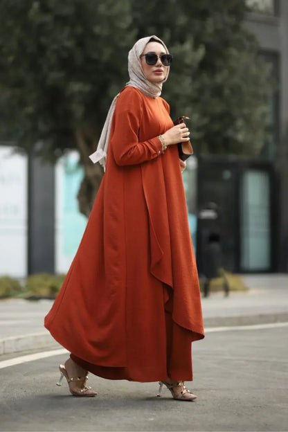 Stylish Burnt Orange Abaya A Modest Outfit for Women