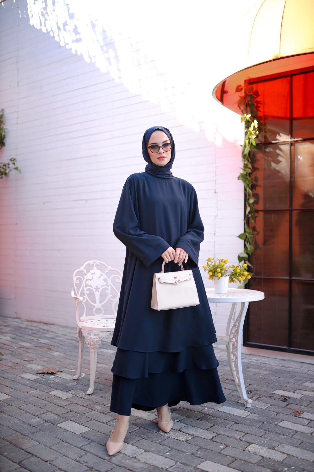 navy blue hijab dress Navy Blue Crinkle Abaya Set Azalia Muslim Women's Dress With Pashmina,muslim Dress,muslim Dress Wedding,women Muslim Attire