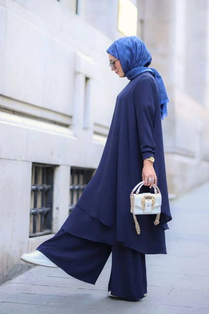 Stylish Navy Blue Abaya at Turkista