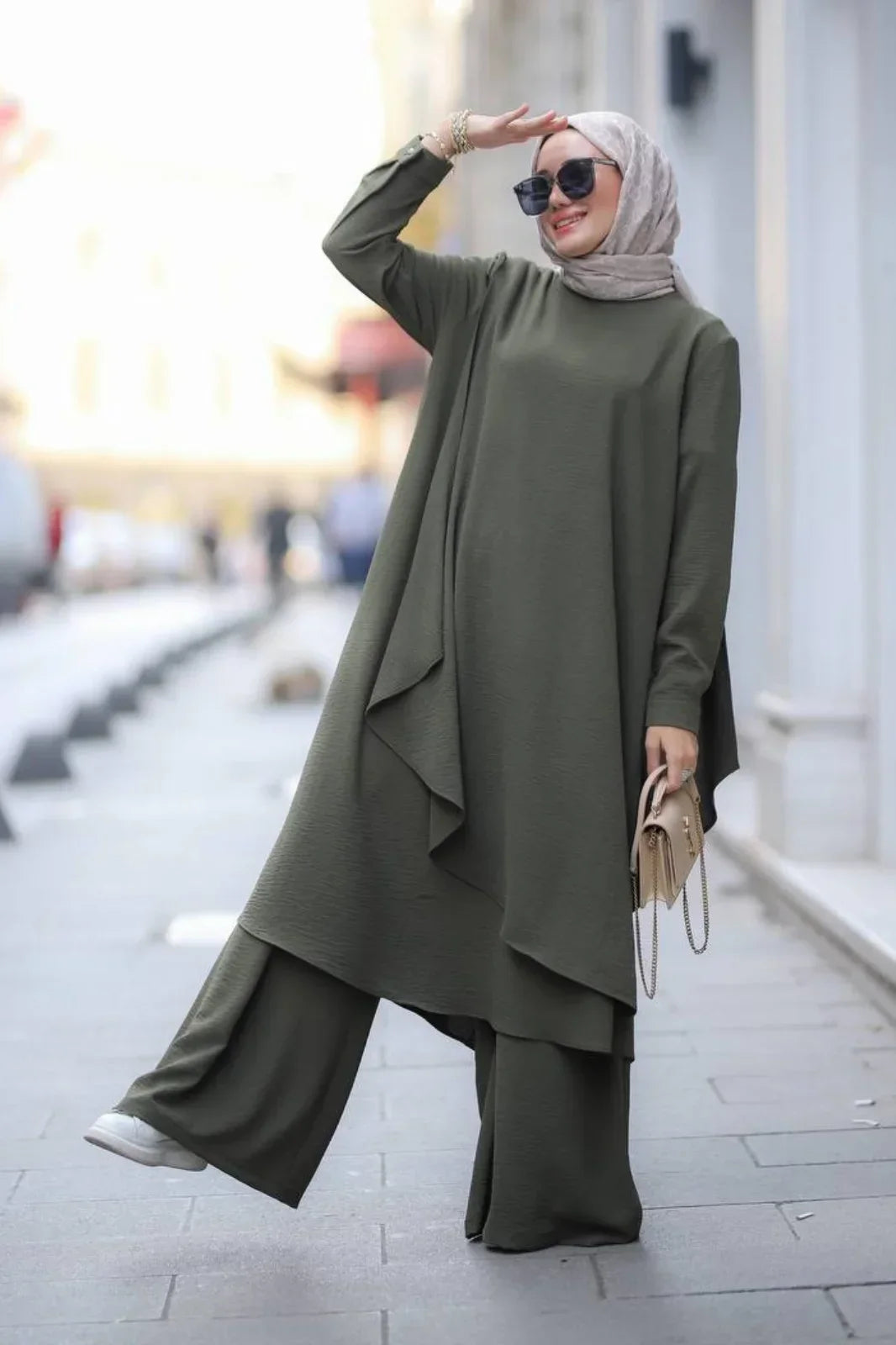 Green Cross Abaya Stylish at Turkista