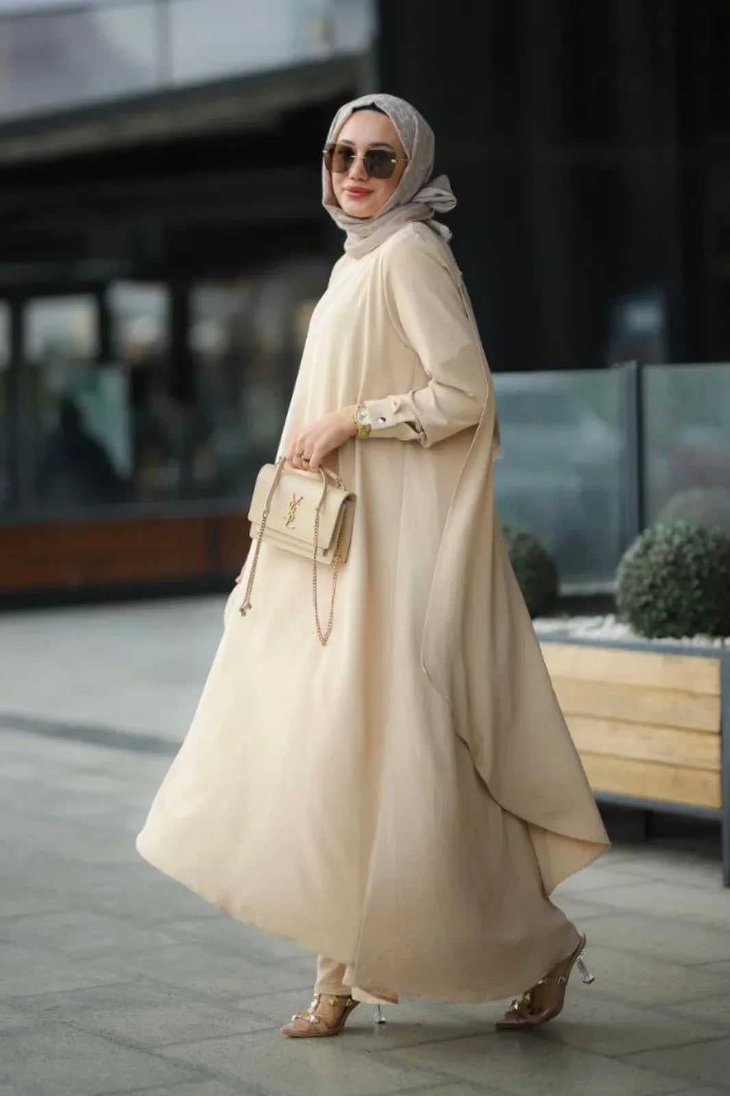 Stylish Beige Abaya Clothing for Modest Women