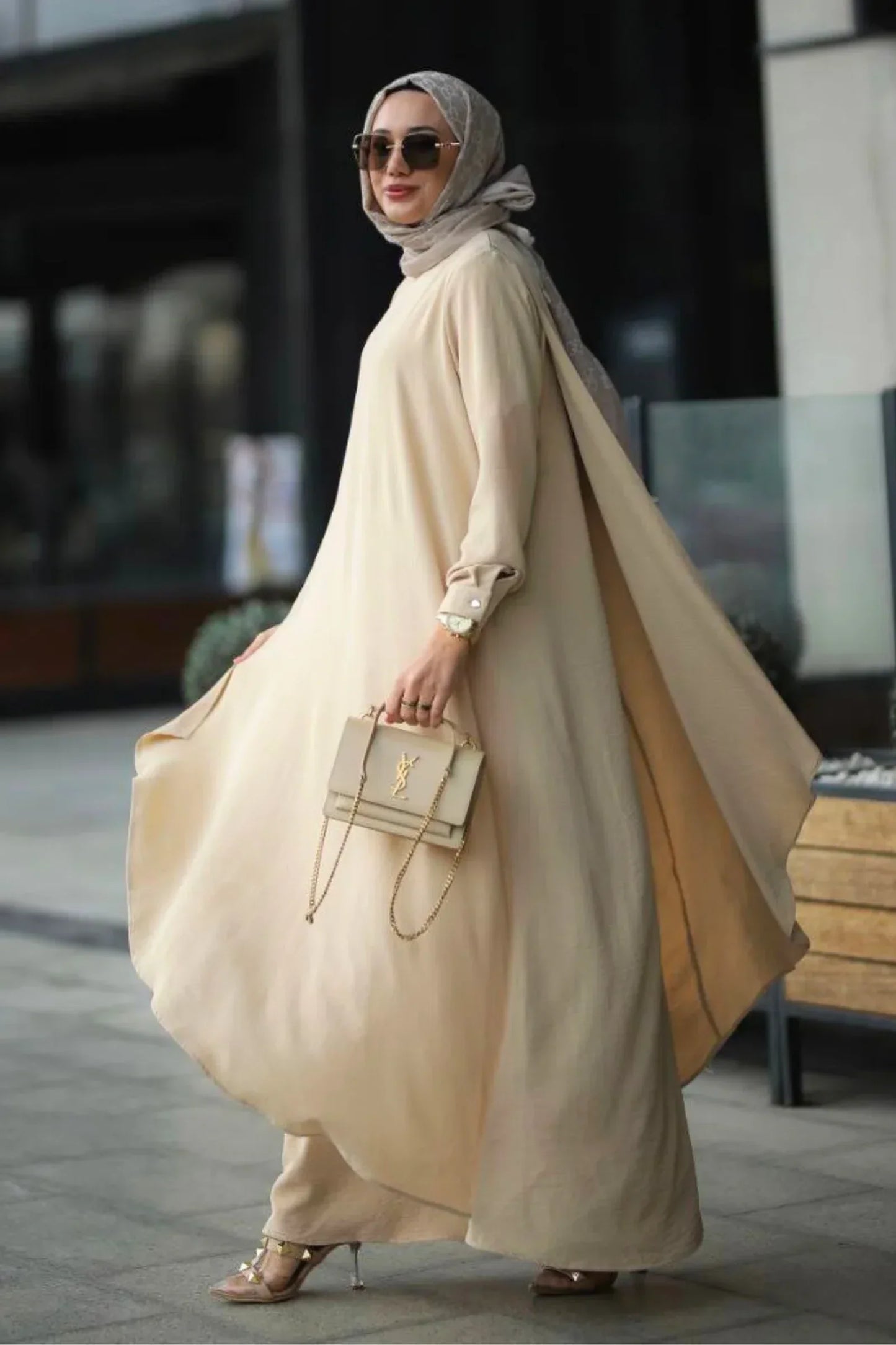 Stylish Beige Abaya Clothing for Modest Women