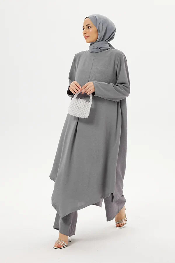 Two-Piece Grey Abaya Travel Set 