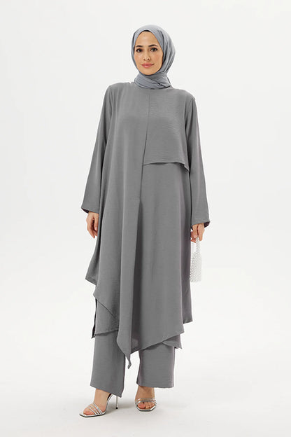 Two-Piece Grey Abaya Travel Set 