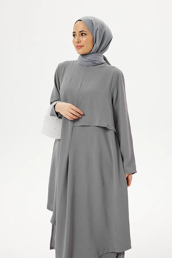 Two-Piece Grey Abaya Travel Set 